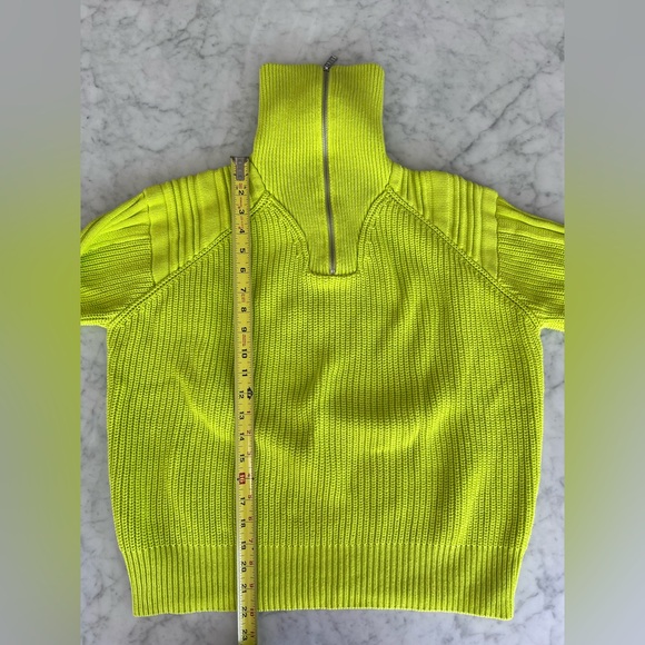 525 Neon Long-Sleeve Quarter-Zip Sweater Neon Chartreuse Sz Med - Picture 6 of 12